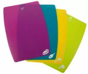 Set of 4 Flexible Chopping Boards Flexi Cutting Sheet Mats Colour Coded - Picture 1 of 1