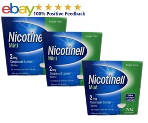 Nicotinell Mint 2mg Lozenges 204 -3 Boxes Expiry 12-2025 - Picture 1 of 1