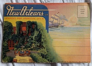 New Orleans Leinen ausklappbare Postkarte - Bild 1 von 14