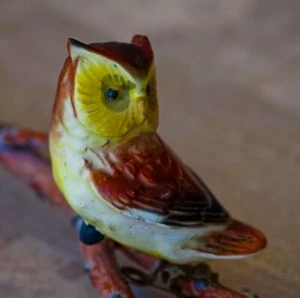 DE COLECCIÓN Cerámica BÚHO Árbol de Navidad ORNAMENTO Enesco Años 50 Hecho en Japón - Imagen 1 de 5