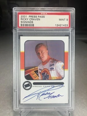 2001 Press Pass Signings Ricky Craven - PSA 9 - POP 1 (none graded higher) - Image 1 of 2