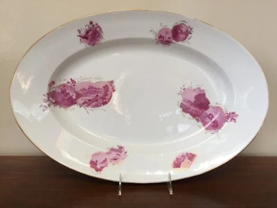 Plato de servir ovalado movimiento estético antiguo de 20" ~ motivo japonés Foto 1 de 4