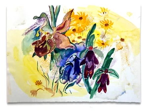 Margret Hofheinz-Döring 1910-1994 - Aquarell Mischtechnik - 'Orchideen' - 1987 - Bild 1 von 10