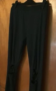 Brand New, Unworn; Size 10 UK; Black Distressed, Ripped, Long, Skinny Leggings - Picture 1 of 9