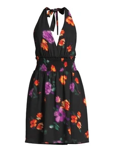 Madden NYC Mini Dress Women 2XL Black Halter Neckline Sleeveless 100% Polyester - Picture 1 of 5
