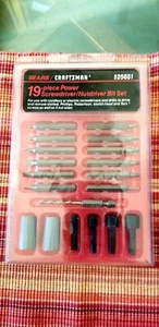 NOS Vintage Craftsman 19 Piece Power Screwdriver Nut Driver Set #25651 ShipFREE - Picture 1 of 4