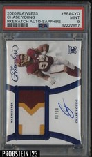 2020 Panini Flawless Sapphire Chase Young RPA RC Rookie Patch AUTO 1/10 PSA 9