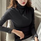 Comfy Women's Tops Women Thermal T Shirt Long Sleeve Slight Strech Solid Color