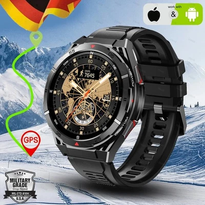 1,43" HD Smart Watch X2B Für Android iOS Display 5ATM wasserdicht Kompass GPS - Bild 1 von 4