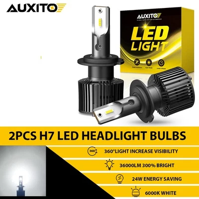H7 LED Headlight Bulbs High Beam Low 6000K Super Bright White Conversion Kit 2X - Image 1 of 4