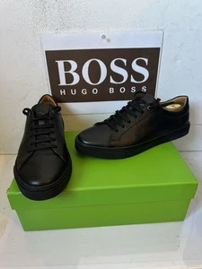 Hugo Boss All Black Leder Sneaker Schuhe Größe UK 9,5 EU 44 - Bild 1 von 15