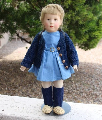 Vintage 1950s German VEB Bad Kosen (Previously Kathe Kruse) Doll w Rooted Hair - Image 1 of 4