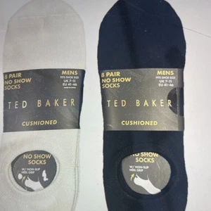 Ted Baker Men’s Half Terry Liner Sock 8 Pack In 2 Designs & In One Size 7-11 New - Picture 1 of 6