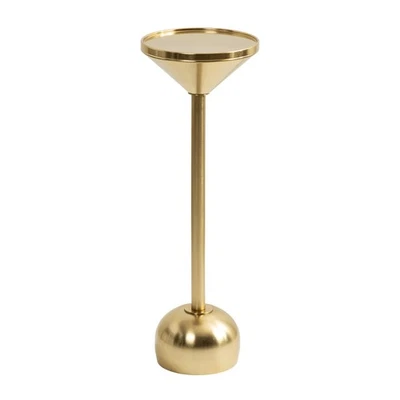 Frisk Modern Round Drink Table; 8 x 8 x 23; Gold; Metal Martini Table with Pe... - Image 1 of 4