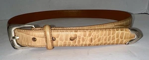 Lauren Ralph Lauren Damen S Leder hellbraun Bourbon Krokodile Textur Gürtel $ 68 - Bild 1 von 6