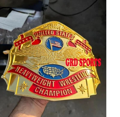 Cinturón de campeonato de lucha libre CNC HD NWA Estados Unidos placas de zinc de 5 mm dorado Foto 1 de 4