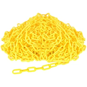 50 Feet Plastic Chain Links Plastic Barrier Chain Yellow Plastic Chains Weath... - Picture 1 of 7