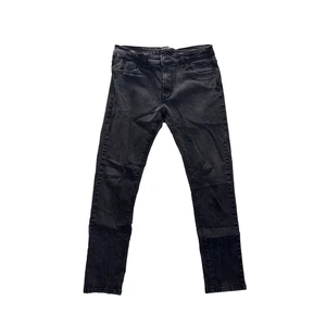 Kenneth Cole Jeans Mens 34x32 Black Dark Wash Cotton Stretch Tapered Fit Denim - Picture 1 of 6