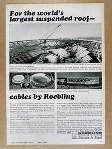 1966 Roebling Wire Rope Oakland-Alameda County Coliseum Complex vintage print Ad - Picture 1 of 1