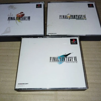 Lot 3 FINAL FANTASY 7 8 9 VII VIII IX FF Set Sony PS1 Playstation1 Japan Ver. - Image 1 of 4
