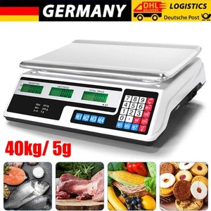 40kg/5g Preiswaage Digital Waage Küchenwaage Obstwaage Gemüsewaage LCD-Anzeige - Bild 1 von 13