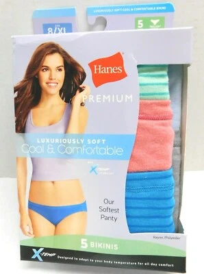 Hanes Womens Bikinis Underwear 5 Pair Pack Size 8/XL - Image 1 of 4