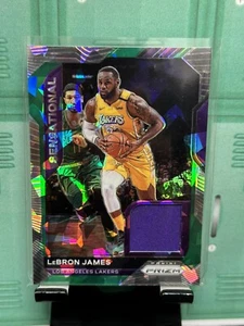 Patch maglia Prizm 2020-21 verde ghiaccio rotto Lebron James gioco indossato /56 Lakers - Foto 1 di 2