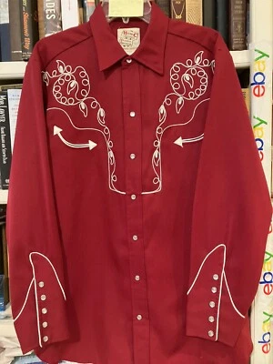 Camisa De Colección H Bar C Para Hombre Chatworth Granate 45" Pecho L-16 EE. UU. Foto 1 de 4