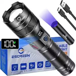 Rechargeable Torches LED Super Bright 500000 Lumens, Powerful USB C LED Torch - Picture 1 of 9