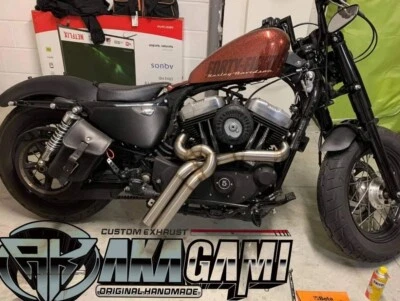 Escape personalizado apto para Harley Davidson Sportster 2 en 2 solo tubo Foto 1 de 3