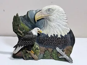 Par de figuras estatua de águila calva de resina vintage 7" - Imagen 1 de 5