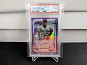 2020 Bowman Chrome Ezequiel Duran Prospect Autograph Purple /250 PSA 9 Rangers - Picture 1 of 2