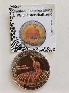 Südafrika, Fußballgedenkprägung WM 2010 Port Elizabeth, stempelfrisch , (M204) - Bild 1 von 3