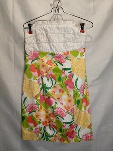 Vestido para mujer Lilly Pulitzer talla 0 funda sin tirantes con volantes parte superior parte inferior geométrica - Imagen 1 de 12