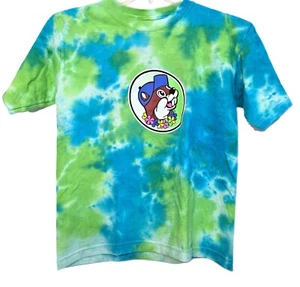 Buc-ee's T Shirt Size Youth Medium ~ Tie Dye Blue Green Bucees Beach ~ New - Picture 1 of 10