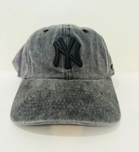 Yankees NY '47 Brand MLB Adjustable Strapback Hat Charcoal Gray Balck Logo - Picture 1 of 3