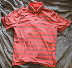 NWOT - Under Armour - Heat Gear - Short Sleeve - Pink - Stripped - Size S - Polo - Picture 1 of 4