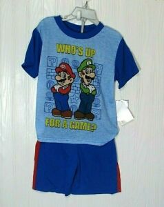 Boy's Super Mario Size 6 Pajamas Set Shorts  NWT