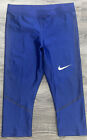 Rare Nike Pro Elite Rosa Power Speed Cropped Tights Blue Womens Size S