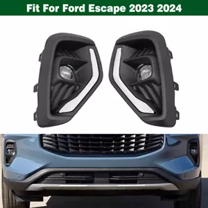 Front Bumper LED Fog Light + Lamp Cover + Harness Kit For Ford Escape 2023 2024 - Foto 1 di 7