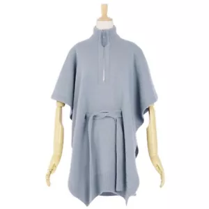 HERMES 22AW Cashmere Half-Zip Poncho Cape with Belt 34 - Picture 1 of 7