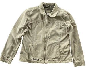 Chaqueta de algodón Columbia para mujer con cremallera de tela de granito lavado a la piedra color caqui claro tostado - Imagen 1 de 23