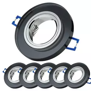 Einbaustrahler LED 230V Einbauspot Glas schwarz GU10 deckenspot 6x Einbauleuchte - Bild 1 von 4
