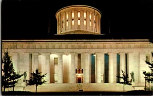 Cartolina non spedita vista notturna del Campidoglio di Stato dell'Ohio Columbus Ohio - Foto 1 di 2