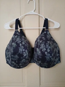 NWOT Cacique Size 42G Lightly Lined Floral Blue Full Coverage Underwire Bra - Picture 1 of 13