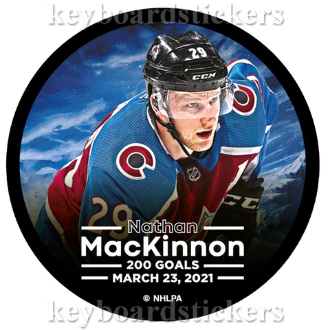 Nathan MacKinnon #29 Colorado Avalanche 200 Goals Hockey Puck - March 23, 2021 Cover
