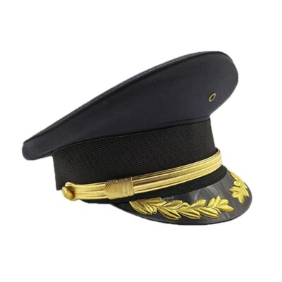 Army Officer Hat Captain Cap Black Soldier Fancy Dress Military Performance Hats - Image 1 of 4