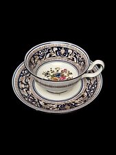 Wedgewood Florentine Teacup & Saucer~Floral Center~Bone China~Made In England 