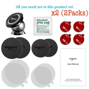 2-Pack Magnetic Car Dashboard 360° Mount Holder Stand For iPhone Samsung Galaxy - Picture 1 of 12