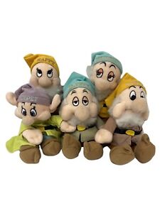 Disney Store Snow White And Seven Dwarfs Mini Bean Bag Plush Set of 5